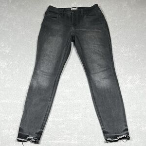 Good American Jeans Womens Size 8/29 Gray Crop High Rise Frayed Hems Skinny